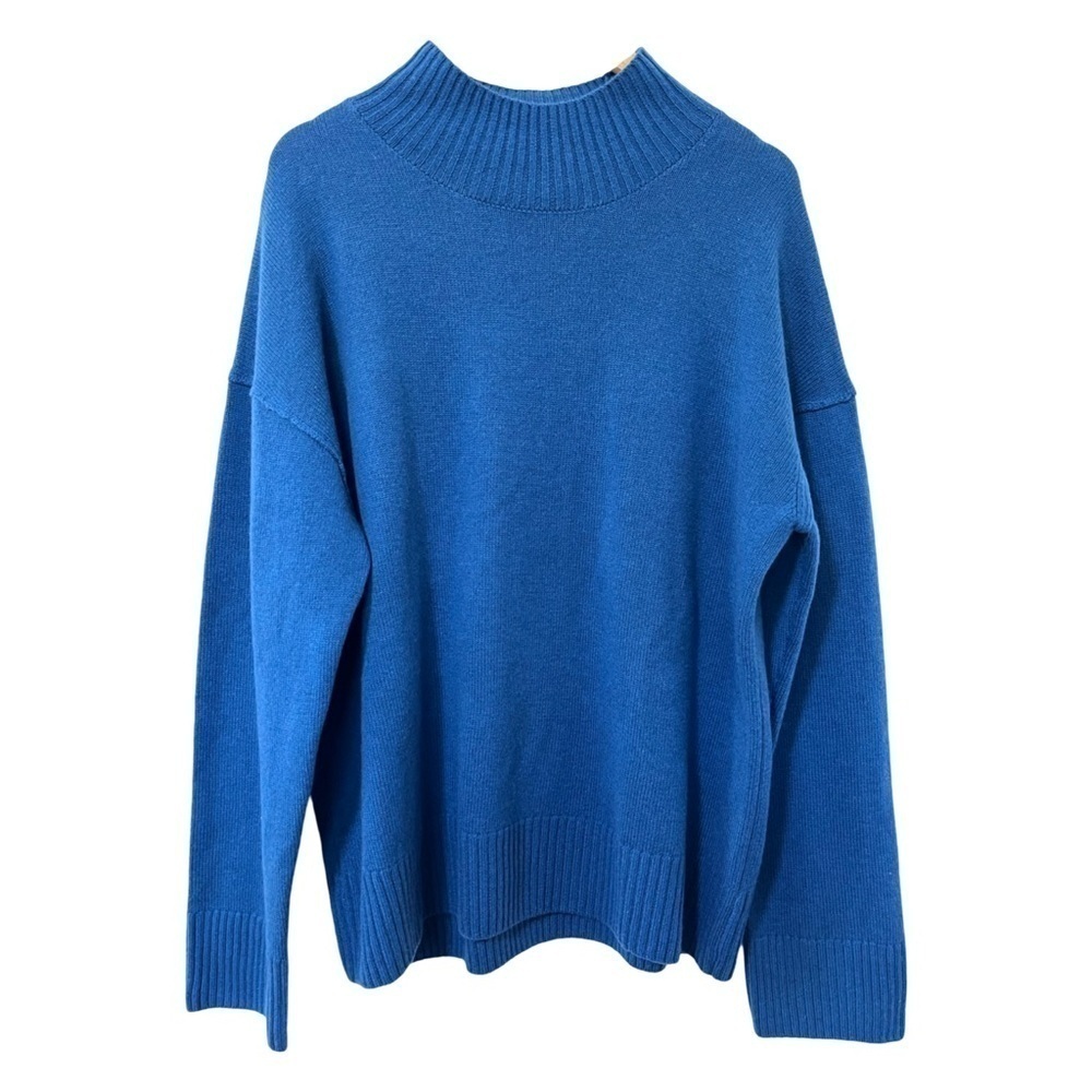 Rails Sasha Wool Cashmere Sweater Size XXL Delft Blue Mock Neck NEW